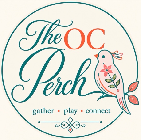 The OC Perch logo: gather, play, connect
